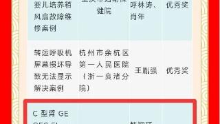 单县中心医院医疗设备科韩翔环工程师团队在第三届全国“医工杯”维修案例评选比赛中获优秀奖