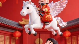 河北日报贺新春|AI海报·正月初四:天马行空添福气 四时吉庆喜盈门
