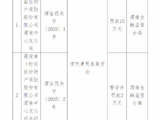 虚列费用套取资金，国任财险渭南中心支公司被罚款15万元