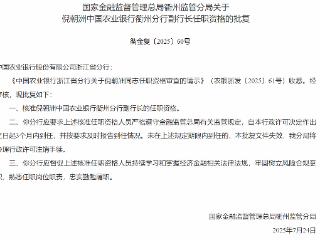 倪朝洲获批担任中国农业银行衢州分行副行长