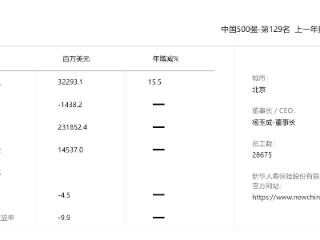 《财富》中国500强亏损榜：前十中有九家房企，保险行业仅新华人寿上榜