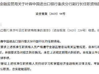 叶霖获批担任中国进出口银行重庆分行副行长