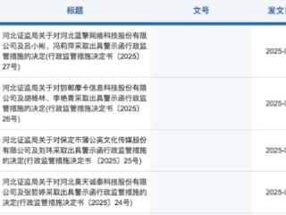 因未披露2024年报，四家公司被河北证监局出具警示函