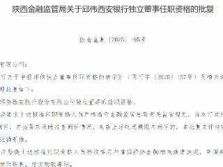 邱伟获批担任西安银行独立董事