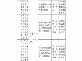 华安财险陕西分公司遭11万罚款，孙某、李某同被警告及万元处罚