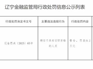 因聘任不具有任职资格的人员，诺承保险代理原副总经理被警告并罚款