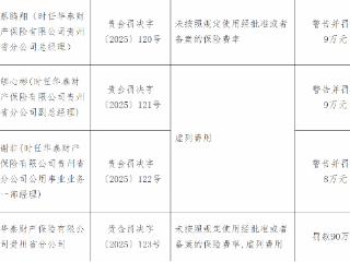 华泰财险贵州分公司因违规用费率、虚列费用被罚90万，3名责任人合计罚26万