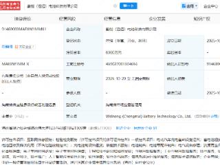 蔚能电池在海南成立电池科技公司，注册资本6000万