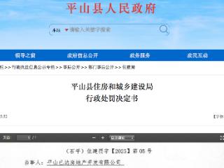 商品房无证预售，平山县一房地产企业被警告罚款