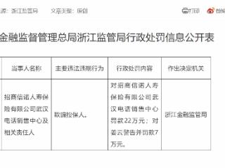 欺骗投保人，招商信诺人寿保险武汉电话销售中心被罚款22万元