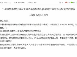 黑晓龙获批担任海原农村商业银行董事长