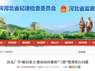 河北广平：整治农村集体“三资”管理突出问题