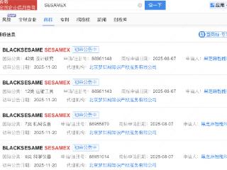 黑芝麻智能多维具身智能计算平台SESAMEX商标已注册