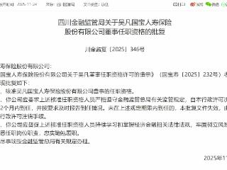 吴凡获批担任国宝人寿董事
