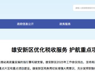 雄安新区优化税收服务 破解异地项目涉税难题