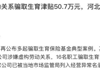 16人涉嫌骗取生育津贴50.7万元，张家口蔚县两家公司被通报立案