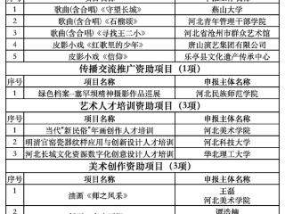国家艺术基金2026年度资助项目名单公示 河北省19个项目入选
