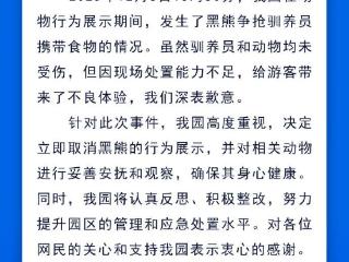 取消黑熊表演 杭州野生动物园致歉