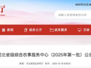 河北省级综合农事服务中心2025年第一批公示名单