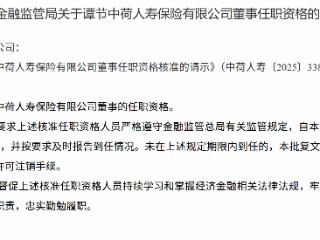 谭节获批担任中荷人寿保险有限公司董事