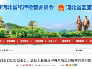 河北省纪委监委公开通报五起违反中央八项规定精神典型问题