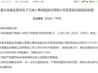 三峡人寿变更股东股权获批