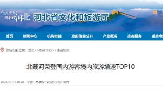 北戴河荣登国内游客境内旅游增速TOP10 同比增近3倍