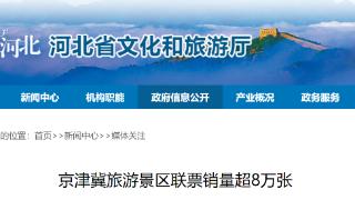 京津冀旅游景区联票销量超8万张 消费总额约3亿元
