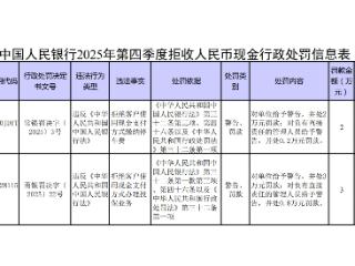 拒收人民币现金，中国人民财险宁波市北仑支公司、江苏城市空间运营管理有限公司被罚