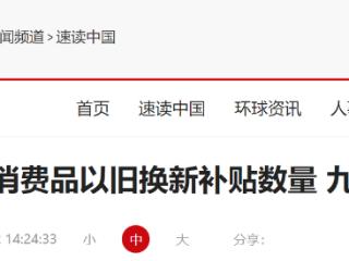 增加春节期间消费品以旧换新补贴数量 九部门发布活动方案
