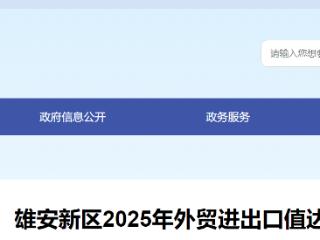 同比增长18.9倍，雄安新区2025年外贸进出口值达719.5亿元