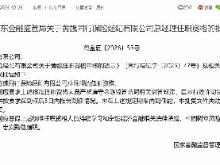 黄魏获批担任同行保险经纪总经理