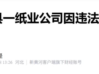 因违法占地建厂房，赞皇县一纸业公司被罚款127万余元