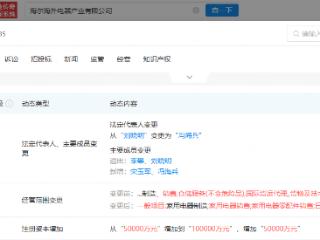 海尔智家旗下海外电器产业公司增资至10亿元