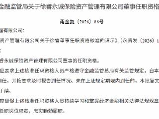 徐睿获批担任永诚保险董事
