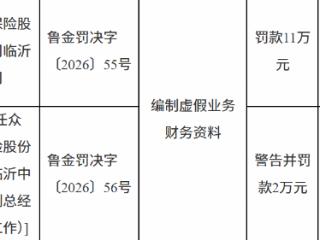 众诚汽车保险临沂中心支公司因编制虚假业务财务资料被罚款11万元