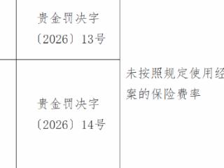 中国平安财产保险贵州分公司因未按照规定使用经备案的保险费率被罚款35万元