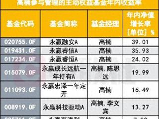 高楠持仓曝光，业绩与规模双双高光，背后有永赢基金集体爆发