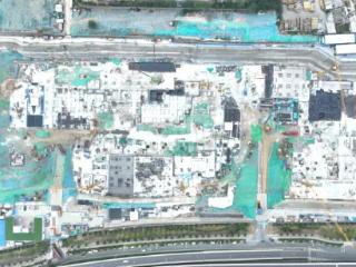中建八局发展建设公司崂山区人民医院项目首段底板浇筑顺利完成