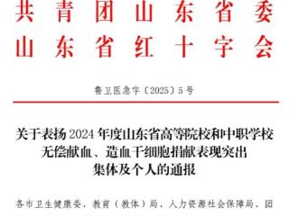 喜报！齐鲁医药学院师生荣获无偿献血省级表扬
