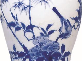 青花花鸟纹莲子罐