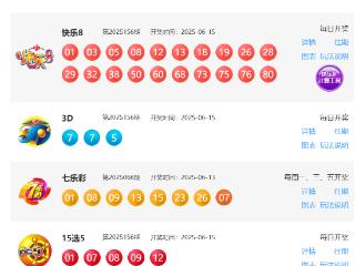 6月15日福彩中奖号码
