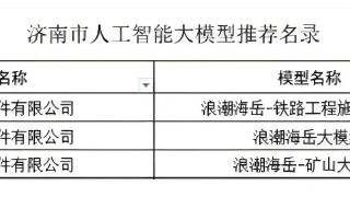 浪潮数字企业三款大模型产品入选济南市首批人工智能大模型推荐名录