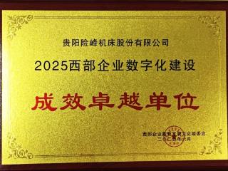 贵阳险峰获评“2025西部企业数字化建设成效卓越单位”