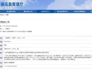 山东天绿制药被罚：未为从业人员提供符合相关标准的劳动防护用品