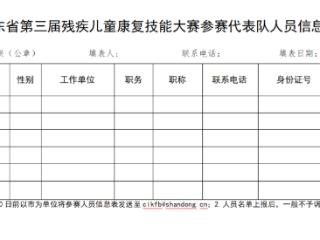关于举办山东省第三届残疾儿童康复技能大赛通知