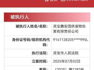 灵宝黄金旗下灵宝鑫安固体废物处置新增被执行