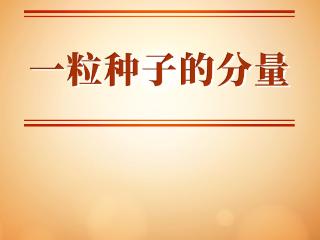 学习手记｜一粒种子的分量