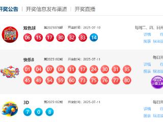 7月11日福彩中奖号码