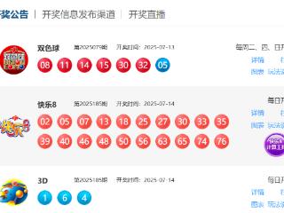 7月14日福彩中奖号码